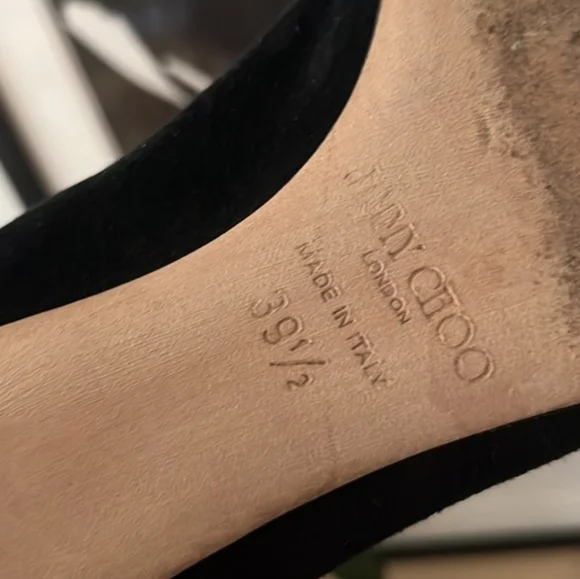 Jimmy Choo Amelia Black Suede Kitten Heels Pointed Toe Dainty Fem Made In Italy - Picture 7 of 12